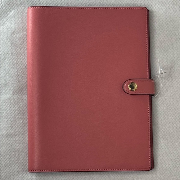 NWT Coach Taffy Pink Leather Spiral Notebook Cover Journal Planner Office School - Picture 1 of 3